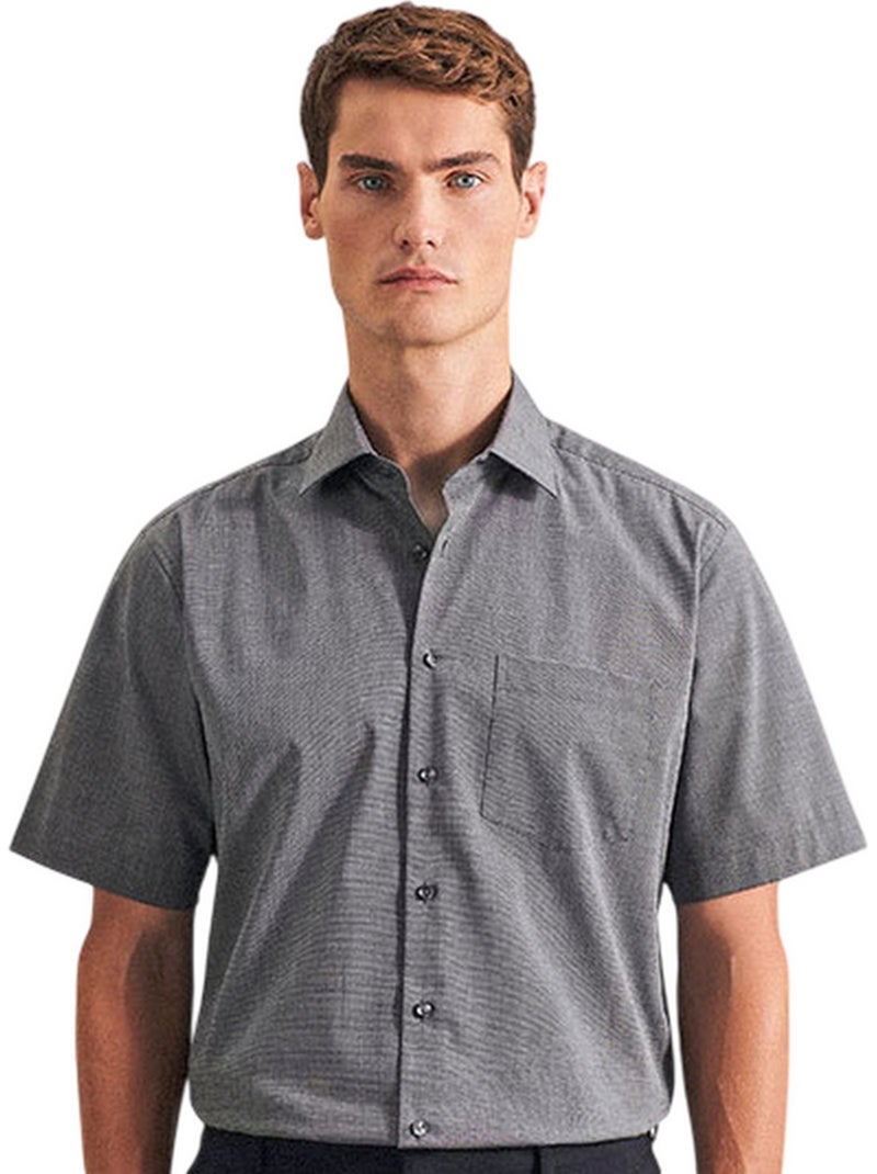 Chemise manches courtes - seidensticker Gris Gris anthracite - Kiabi