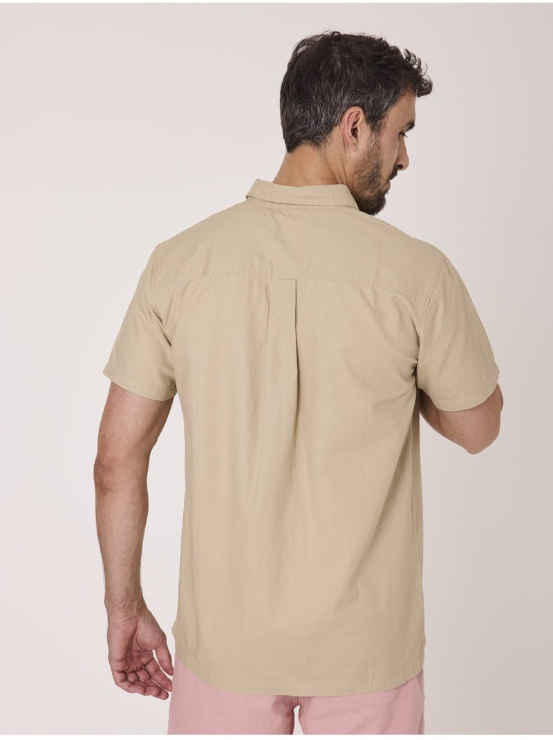 Chemise manches courtes - Terre de Marins Beige - Kiabi