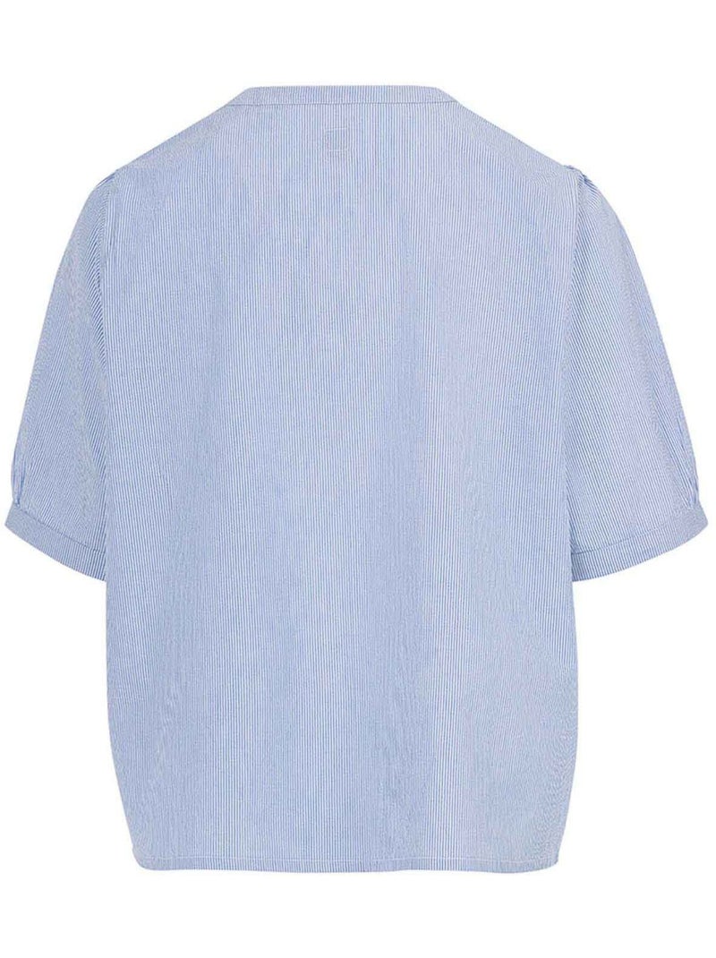 Chemise manches courtes - Terre de Marins Blanc Bleu - Kiabi
