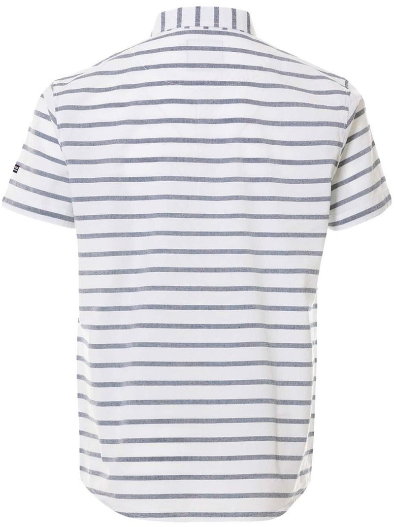 Chemise manches courtes - Terre de Marins Blanc Bleu - Kiabi