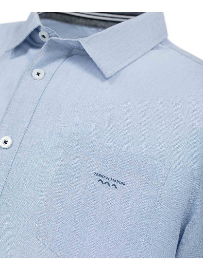 Chemise manches courtes - Terre de Marins Bleu clair - Kiabi