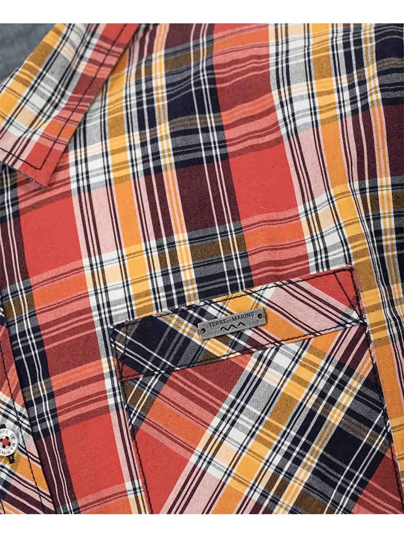 Chemise manches courtes - Terre de Marins Rouge brique - Kiabi