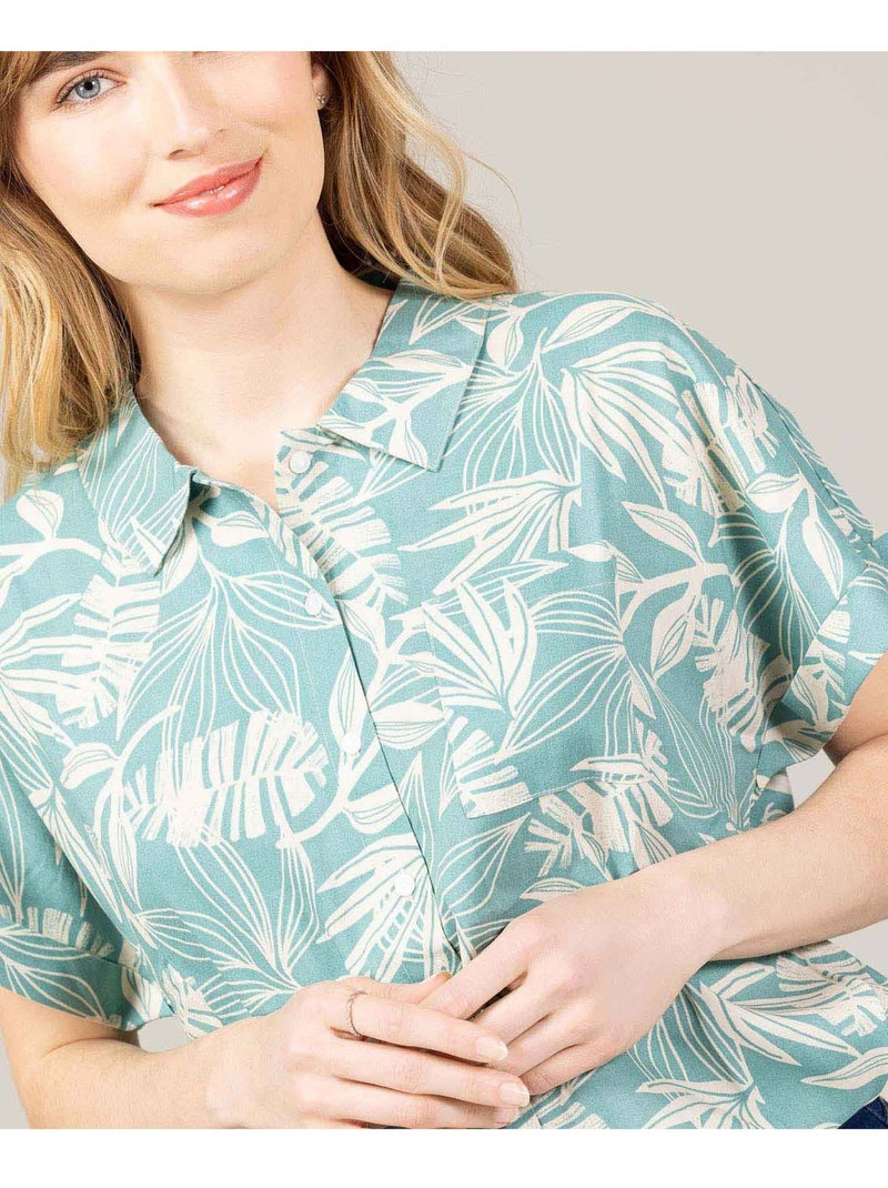 Chemise manches courtes - Terre de Marins Vert - Kiabi