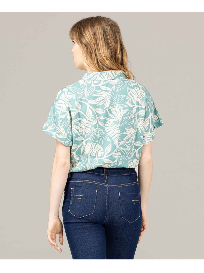 Chemise manches courtes - Terre de Marins Vert - Kiabi