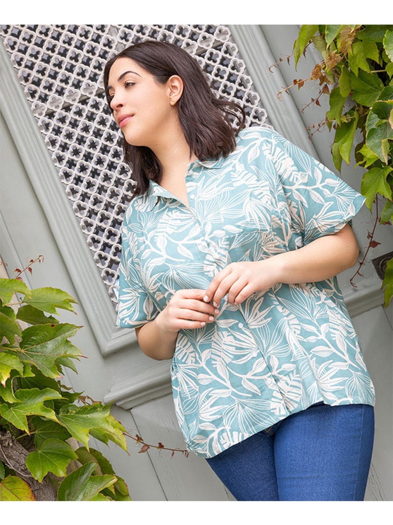 Chemise manches courtes - Terre de Marins Vert - Kiabi