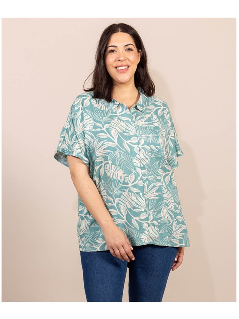 Chemise manches courtes - Terre de Marins Vert - Kiabi