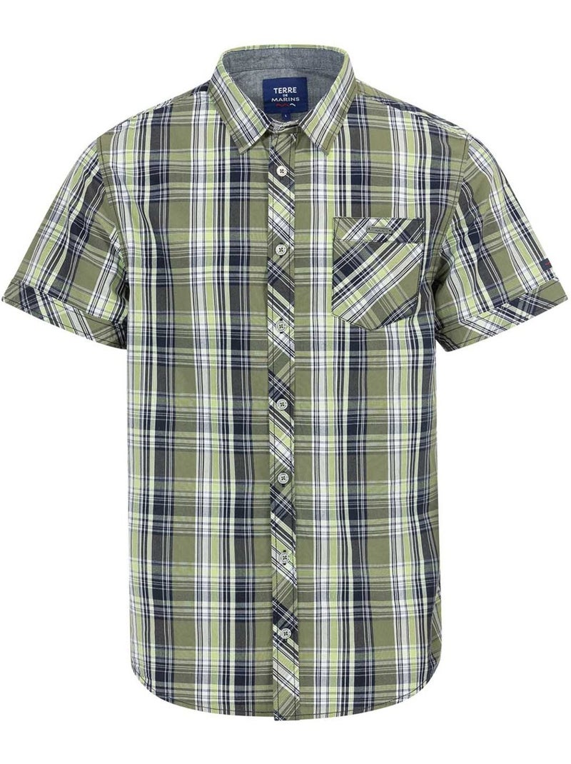 Chemise manches courtes - Terre de Marins Vert olive - Kiabi