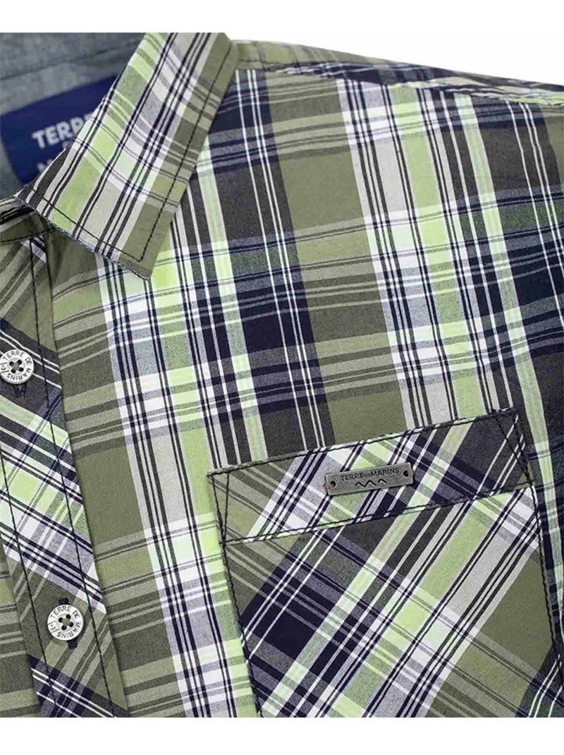 Chemise manches courtes - Terre de Marins Vert olive - Kiabi