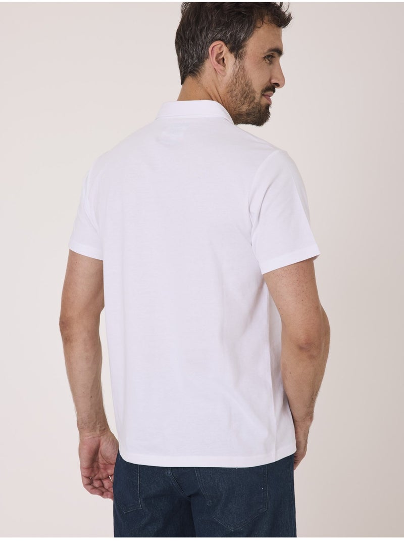 Chemise manches courtes 100% coton - Terre de Marins Blanc - Kiabi