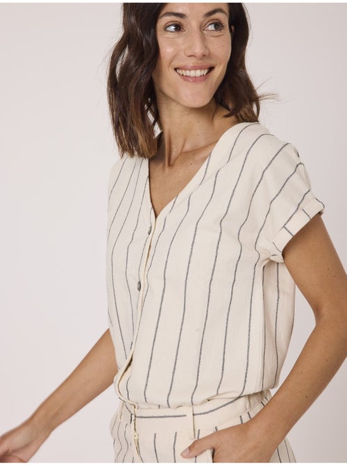 Chemise manches courtes 100% coton - terre de marins - Kiabi