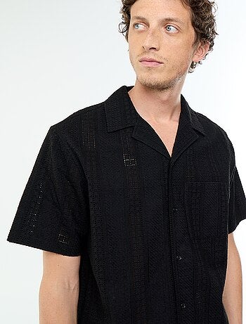 Chemise manches courtes à broderie anglaise