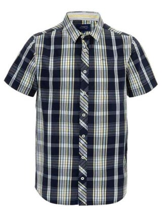 Chemise manches courtes à carreaux Homme