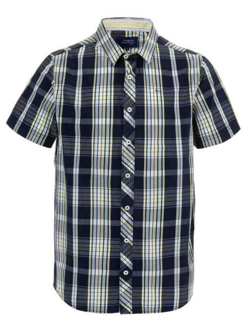 Chemise manches courtes à carreaux Homme Bleu - Kiabi