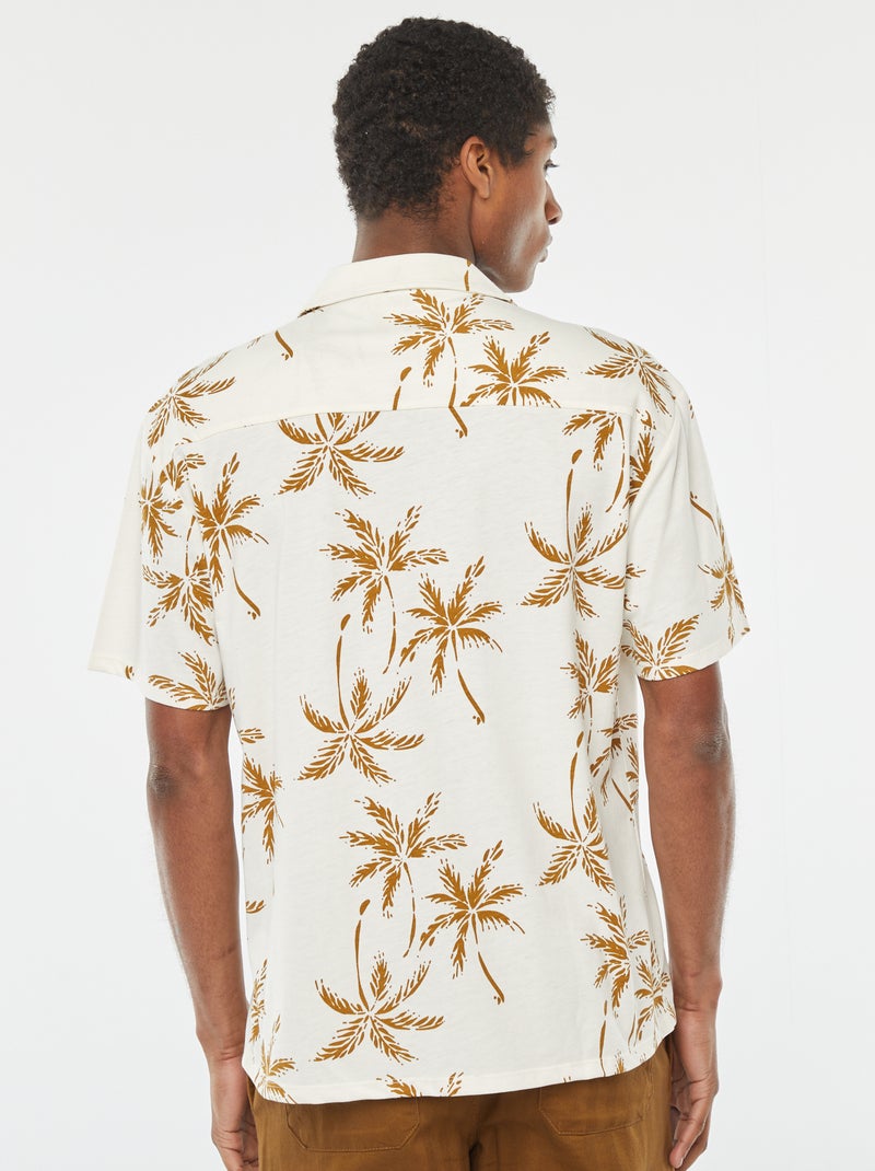 Chemise manches courtes à motif Blanc - Kiabi