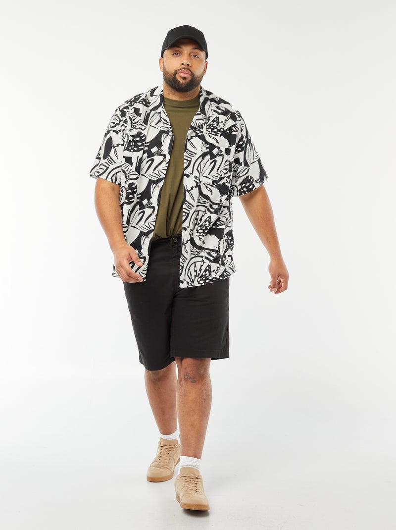 Chemise manches courtes à motif Blanc - Kiabi