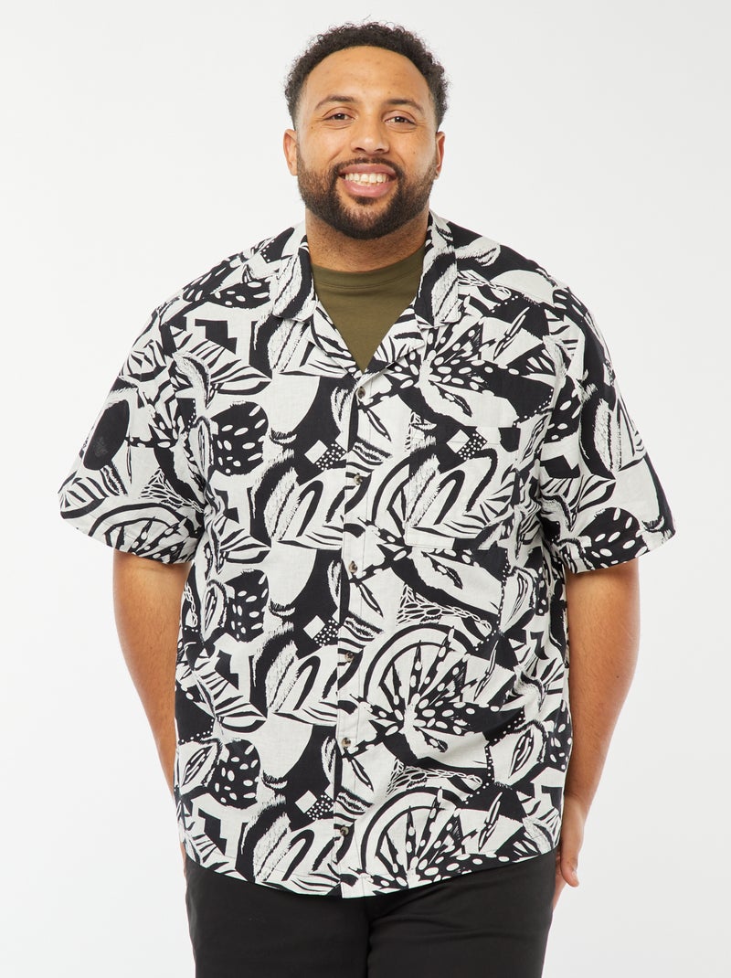 Chemise manches courtes à motif Blanc - Kiabi