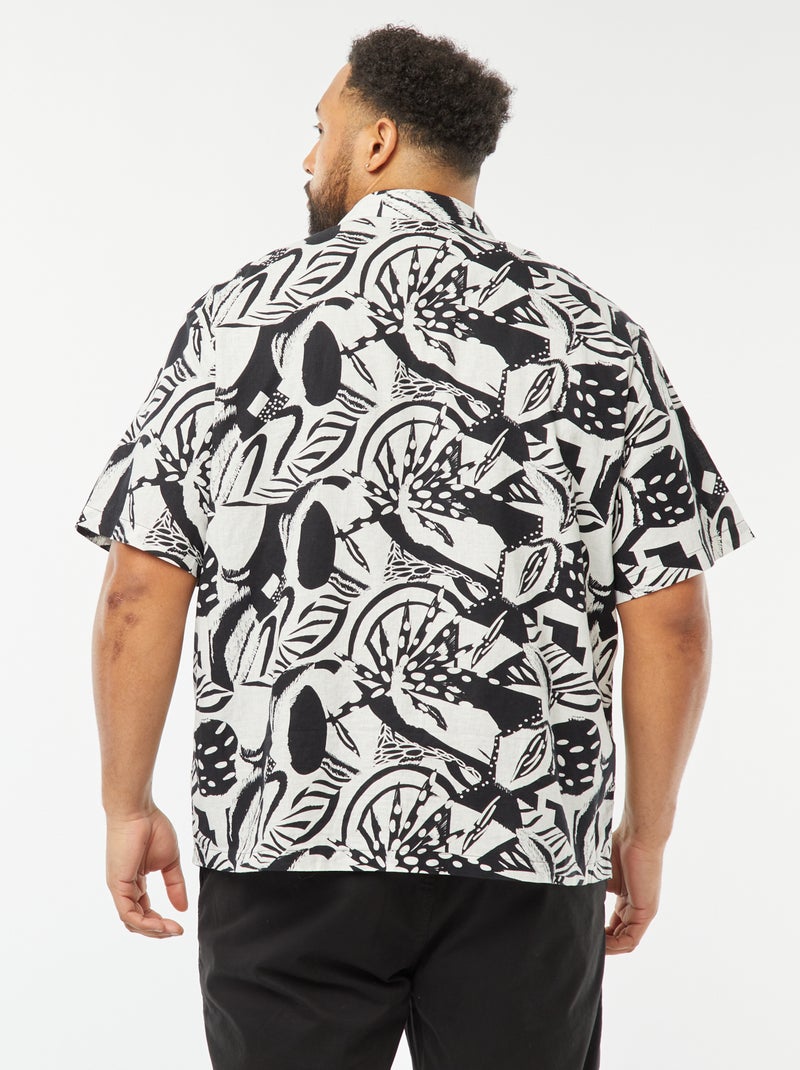 Chemise manches courtes à motif Blanc - Kiabi