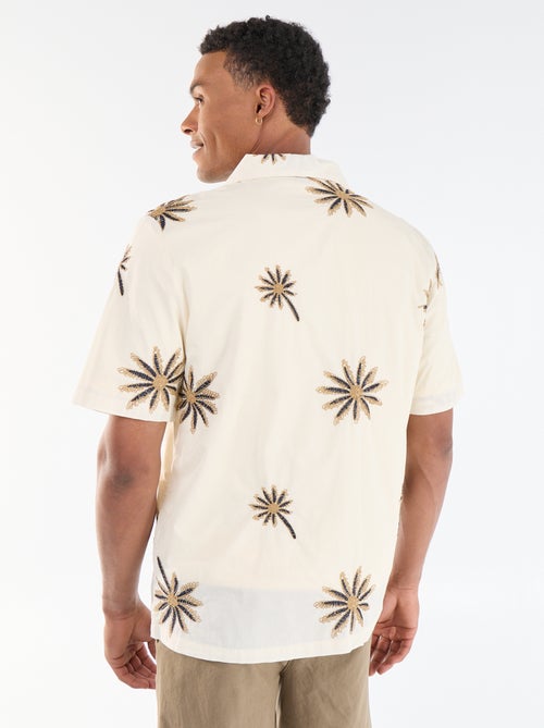 Chemise manches courtes à motif brodé - Kiabi Chemise manches courtes à motif brodé - Kiabi