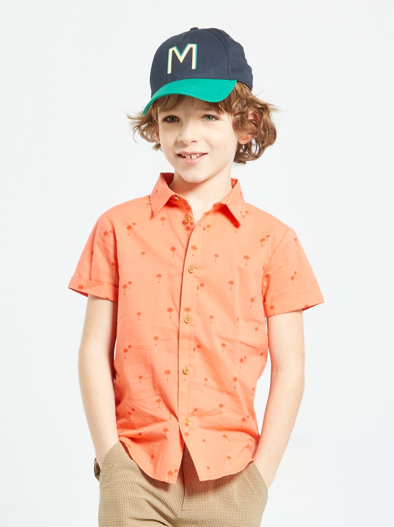 Chemise manches courtes à motif Corail - Kiabi