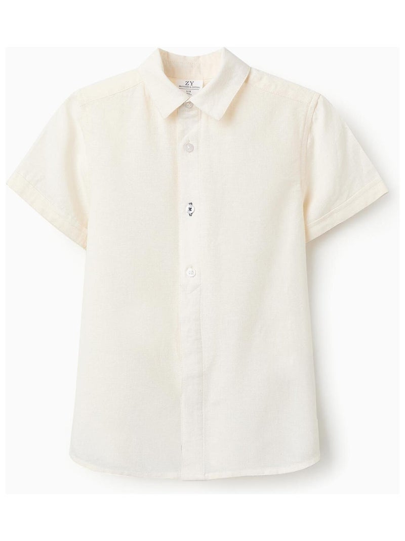 Chemise manches courtes, avec boutons invisibles SUMMER BREEZE Beige clair - Kiabi