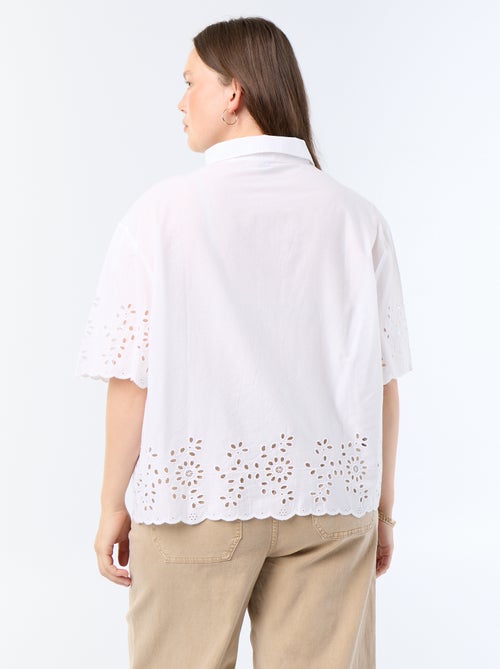 Chemise manches courtes avec broderie ajourée - Kiabi Chemise manches courtes avec broderie ajourée - Kiabi