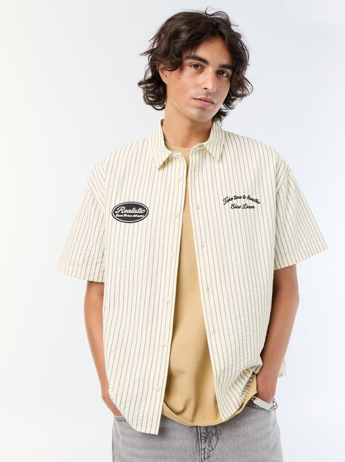 Chemise manches courtes  avec broderies - Kiabi
