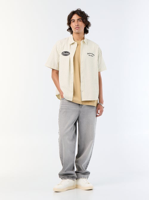 Chemise manches courtes  avec broderies - Kiabi
