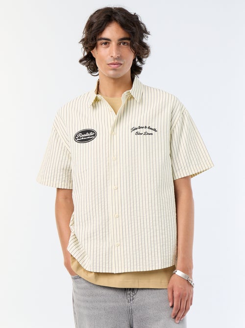 Chemise manches courtes  avec broderies - Kiabi