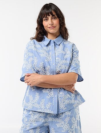 Chemise manches courtes avec broderies