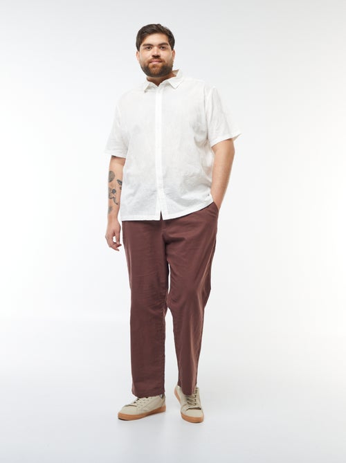 Chemise manches courtes avec broderies fleurs all over - Kiabi