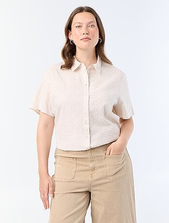 Chemise manches courtes avec imprimé brodé