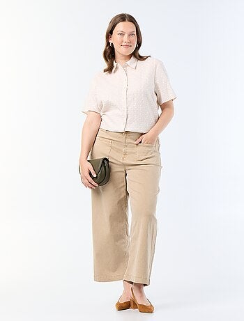 Chemise manches courtes avec imprimé brodé