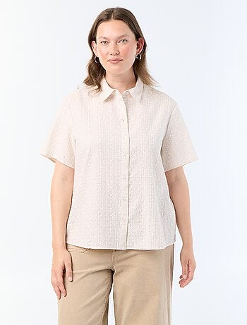 Chemise manches courtes avec imprimé brodé