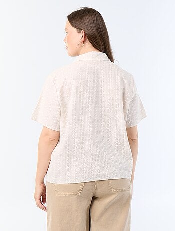 Chemise manches courtes avec imprimé brodé