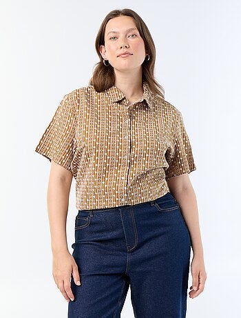 Chemise manches courtes avec imprimé brodé