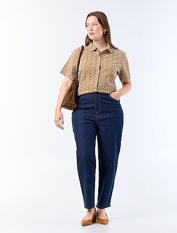 Chemise manches courtes avec imprimé brodé