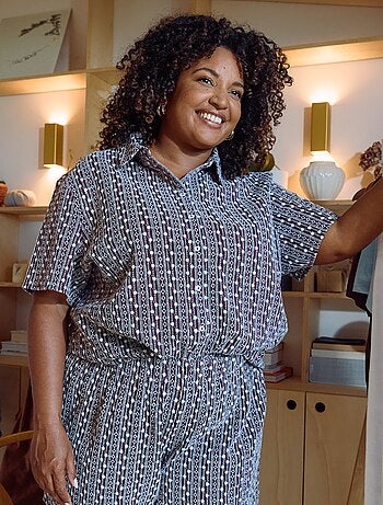 Chemise manches courtes avec imprimé brodé