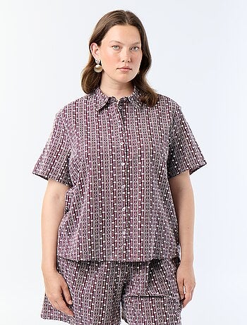 Chemise manches courtes avec imprimé brodé