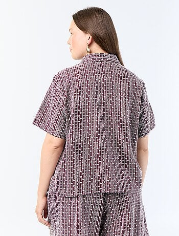 Chemise manches courtes avec imprimé brodé
