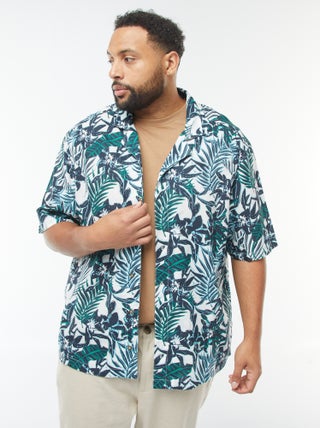 Chemise manches courtes avec motif à fleurs