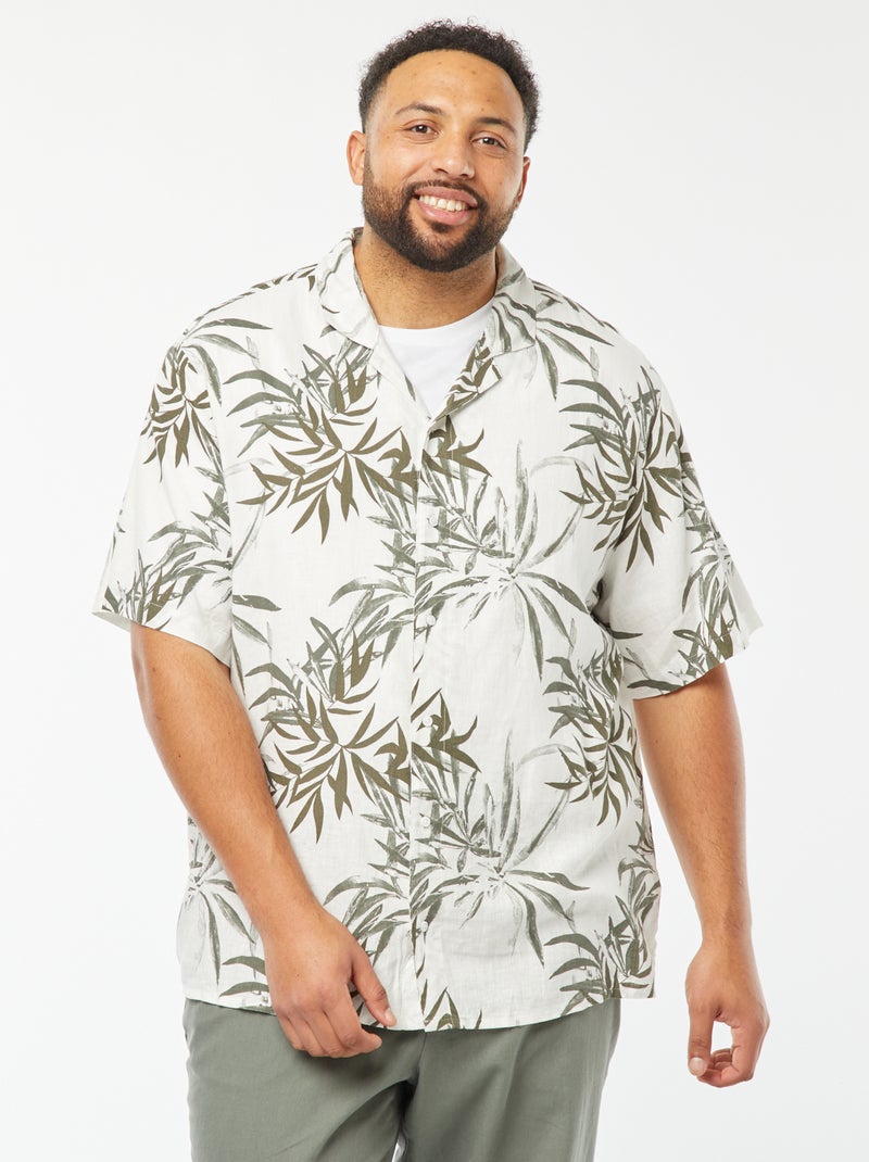 Chemise à manches courtes légère avec motif - Blanc - Homme - 18.00