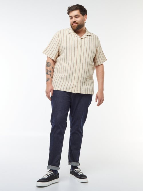 Chemise manches courtes avec motif rayé - Kiabi