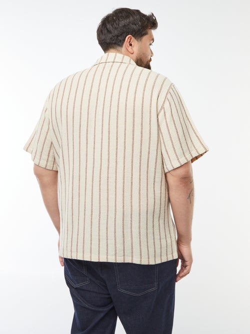 Chemise manches courtes avec motif rayé - Kiabi