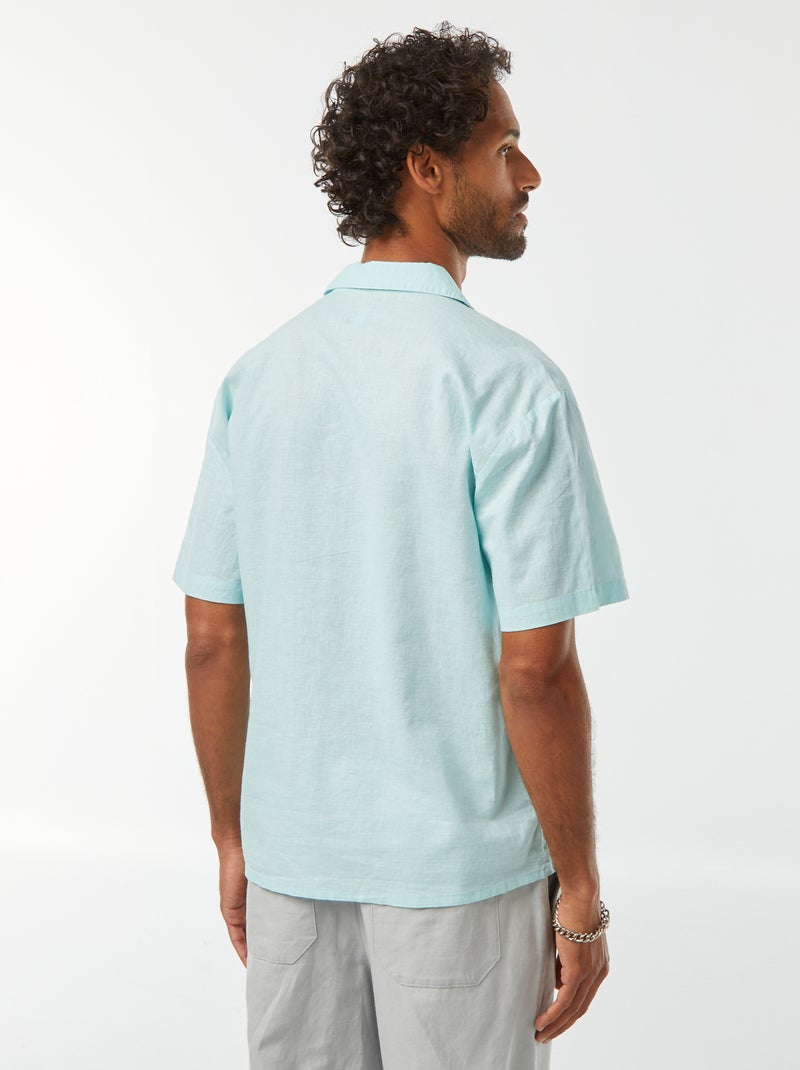 Chemise manches courtes avec poche poitrine Bleu - Kiabi