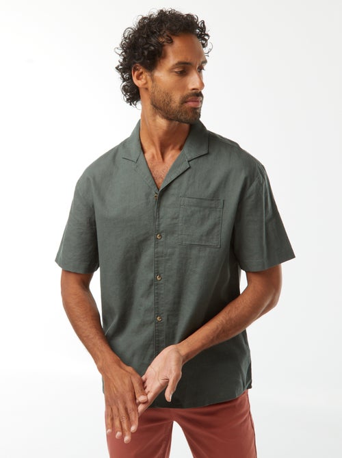 Chemise manches courtes avec poche poitrine - Kiabi