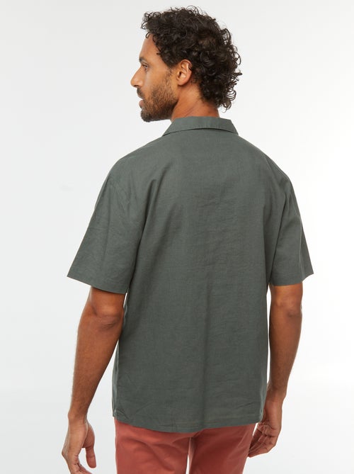 Chemise manches courtes avec poche poitrine - Kiabi