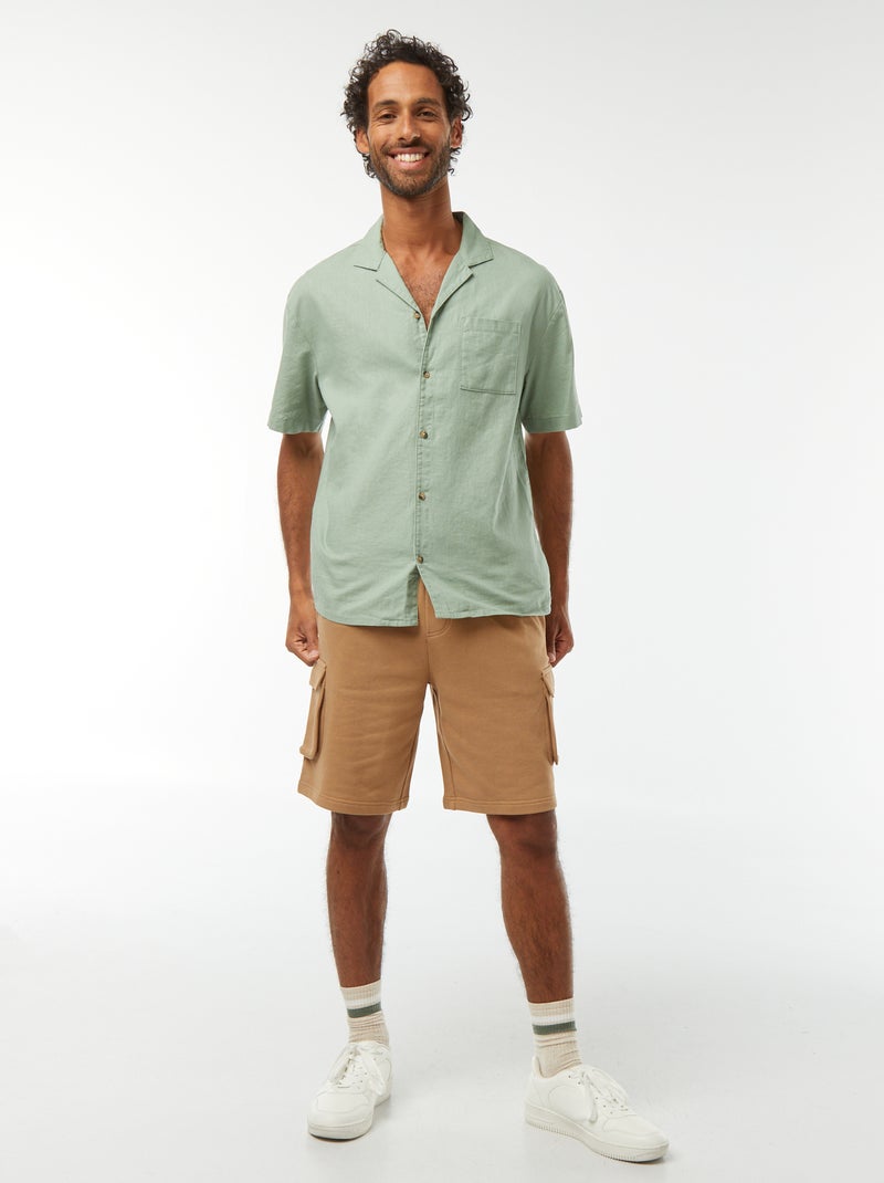 Chemise manches courtes avec poche poitrine Vert - Kiabi