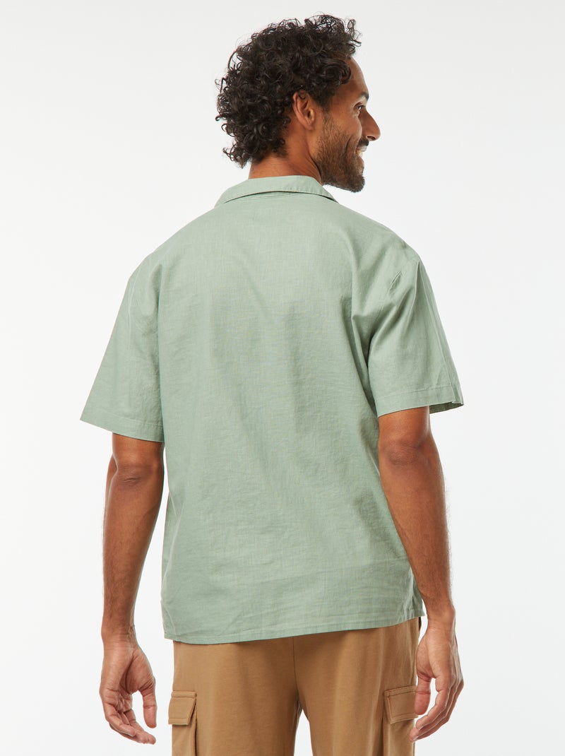Chemise manches courtes avec poche poitrine Vert - Kiabi