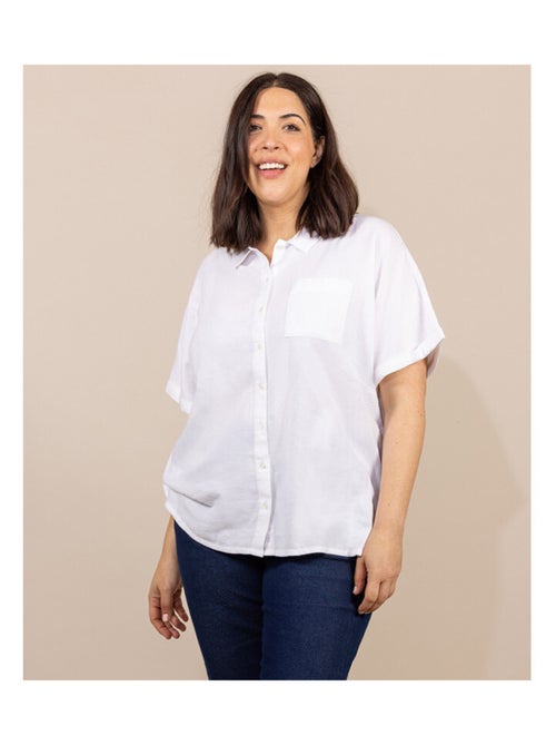 Chemise manches courtes blanche Femme - Kiabi