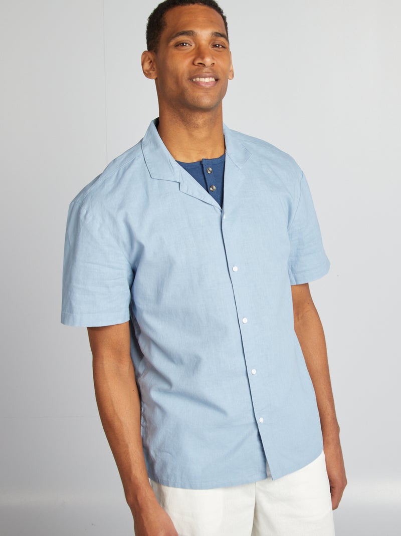 Chemise manches courtes Bleu - Kiabi